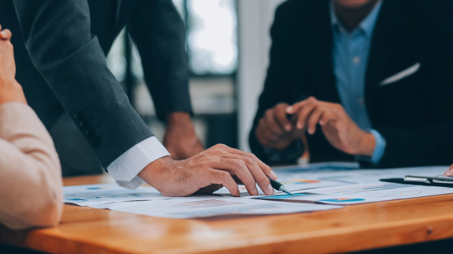 business people discussing strategy in office